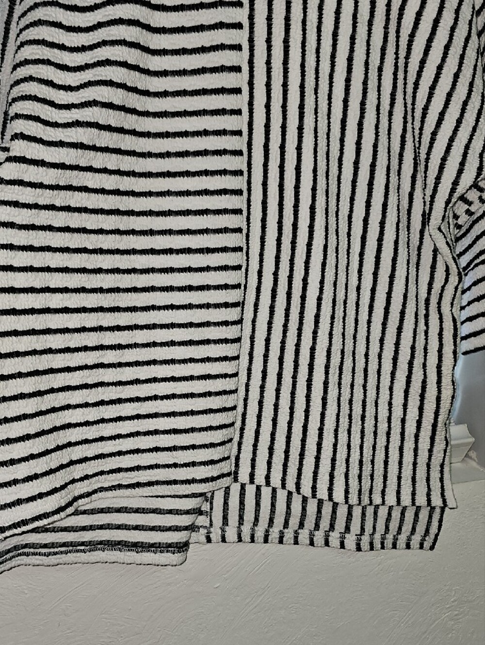 Ninety Black & White Mixed-Stripe Long Sleeve Sweater - Picture 8 of 8